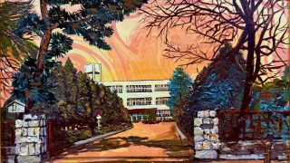 幡羅中学校正門(深谷1000景)